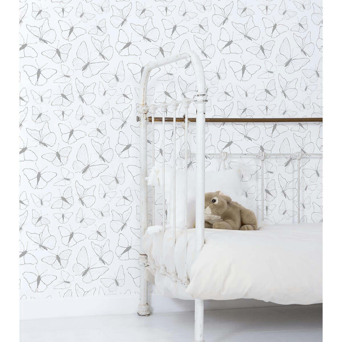 PICNIC DAY - Papier peint butterflies gris