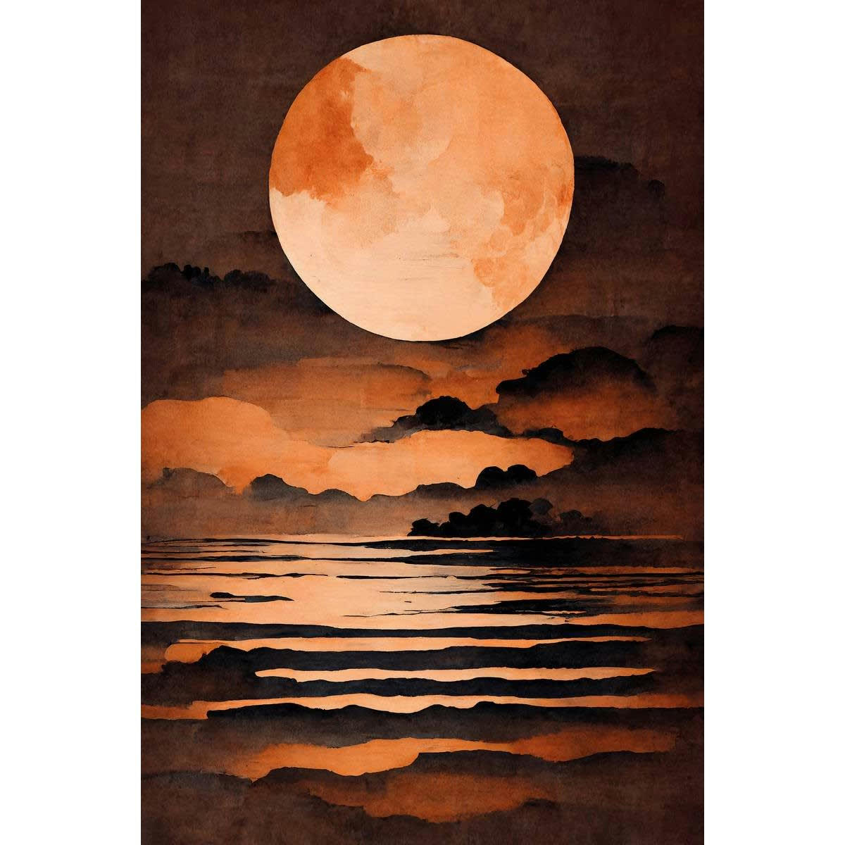 ILLUSTRATION - Tableau sur verre la pleine lune 45x65 cm