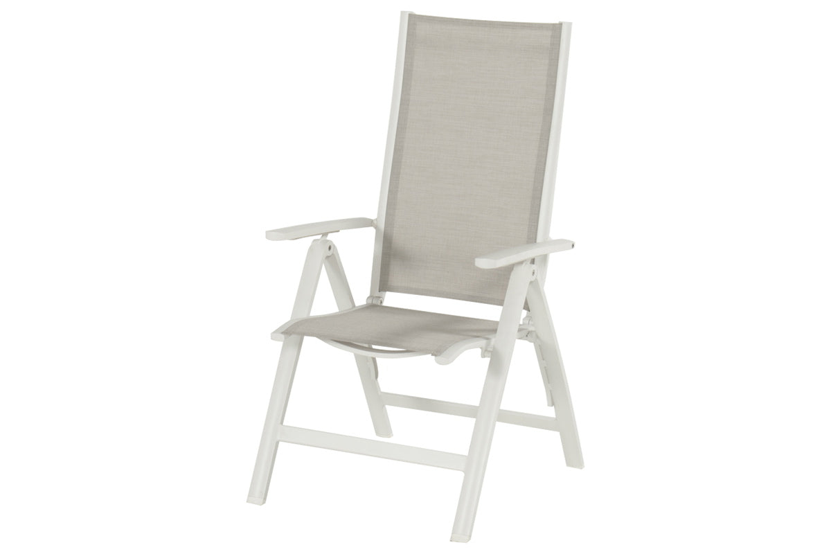 Hartman Tuinstoel Troy - Wit Aluminium - Verstelbaar