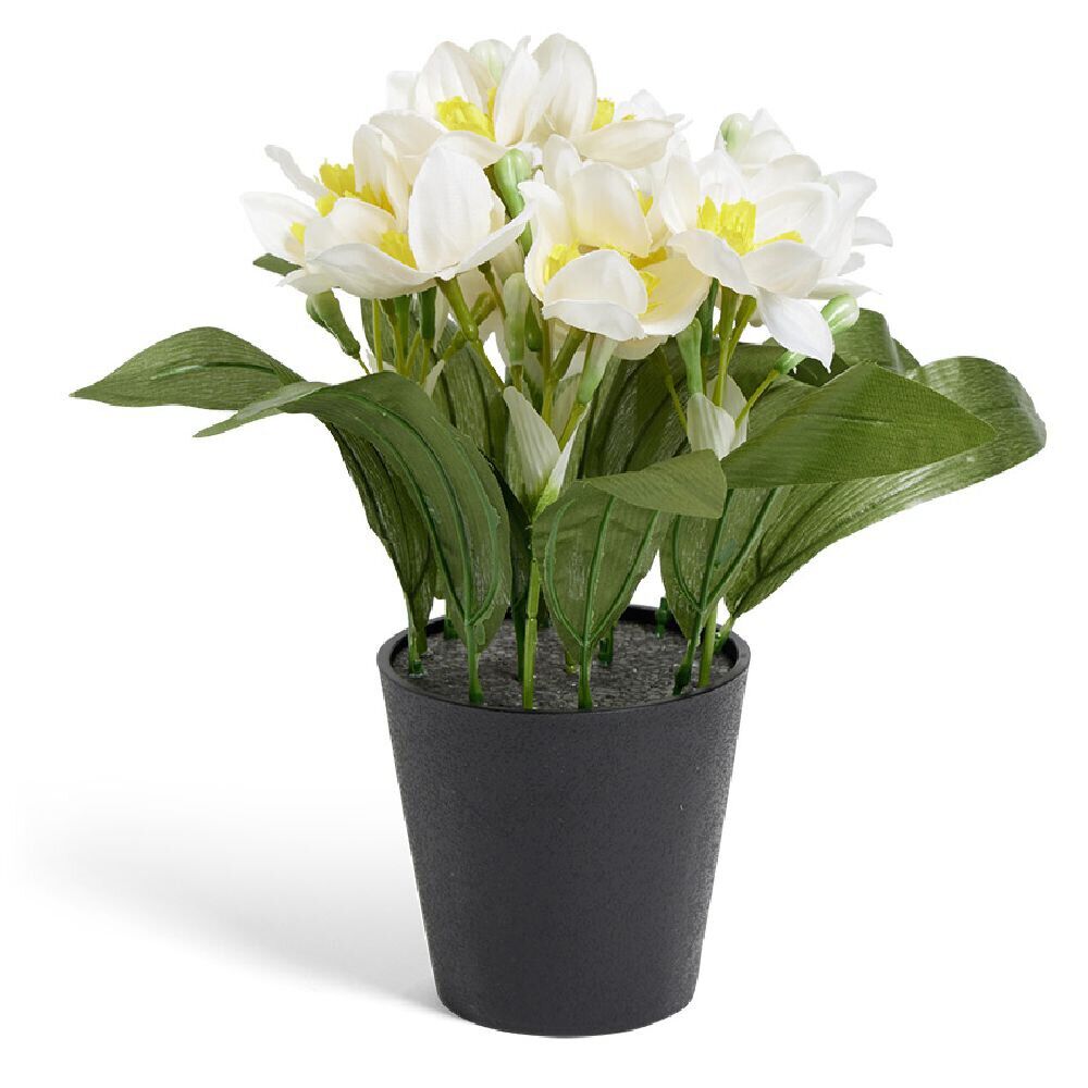 Narcisse artificiel en pot Ø28xH30cm