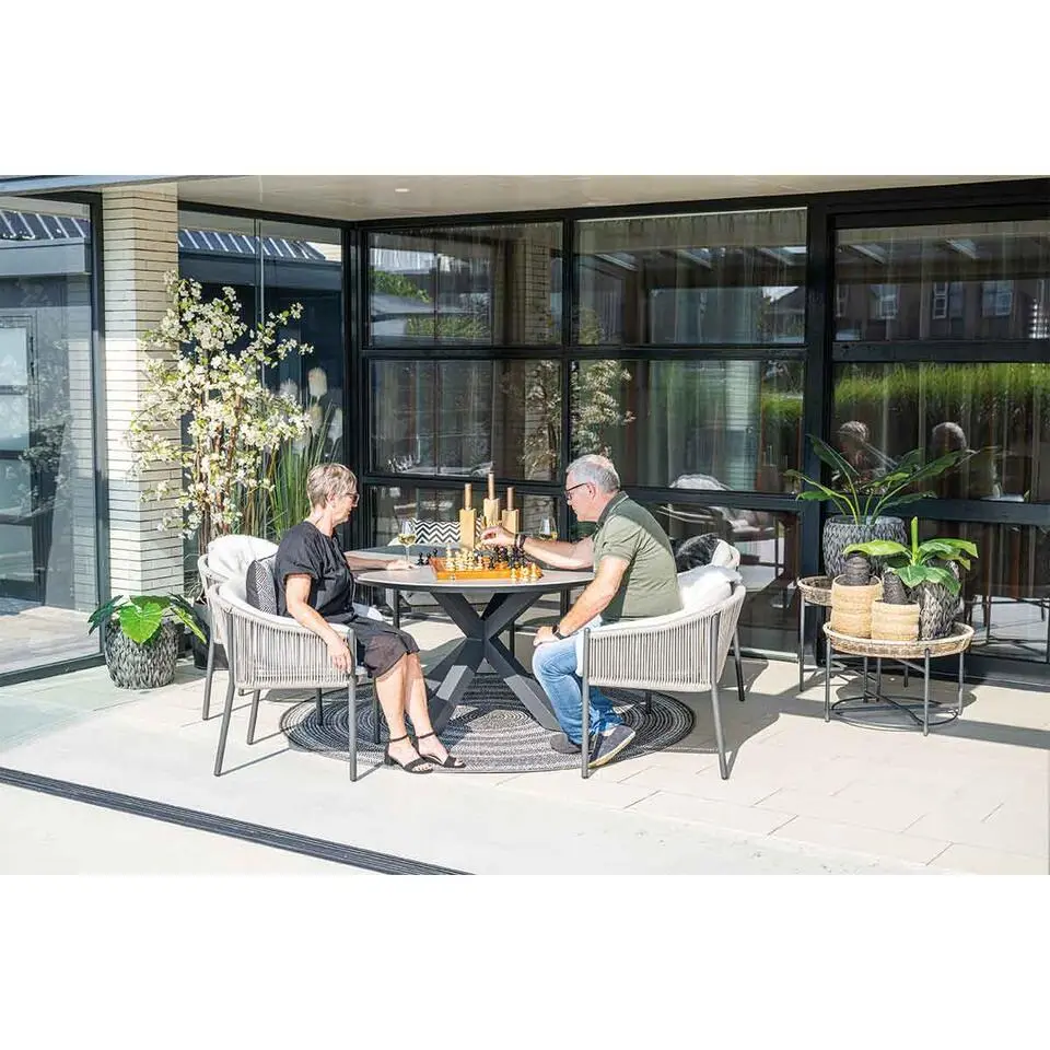 Lowland tafel - &Oslash;150 cm - carbon black - Centostone Napoli sand