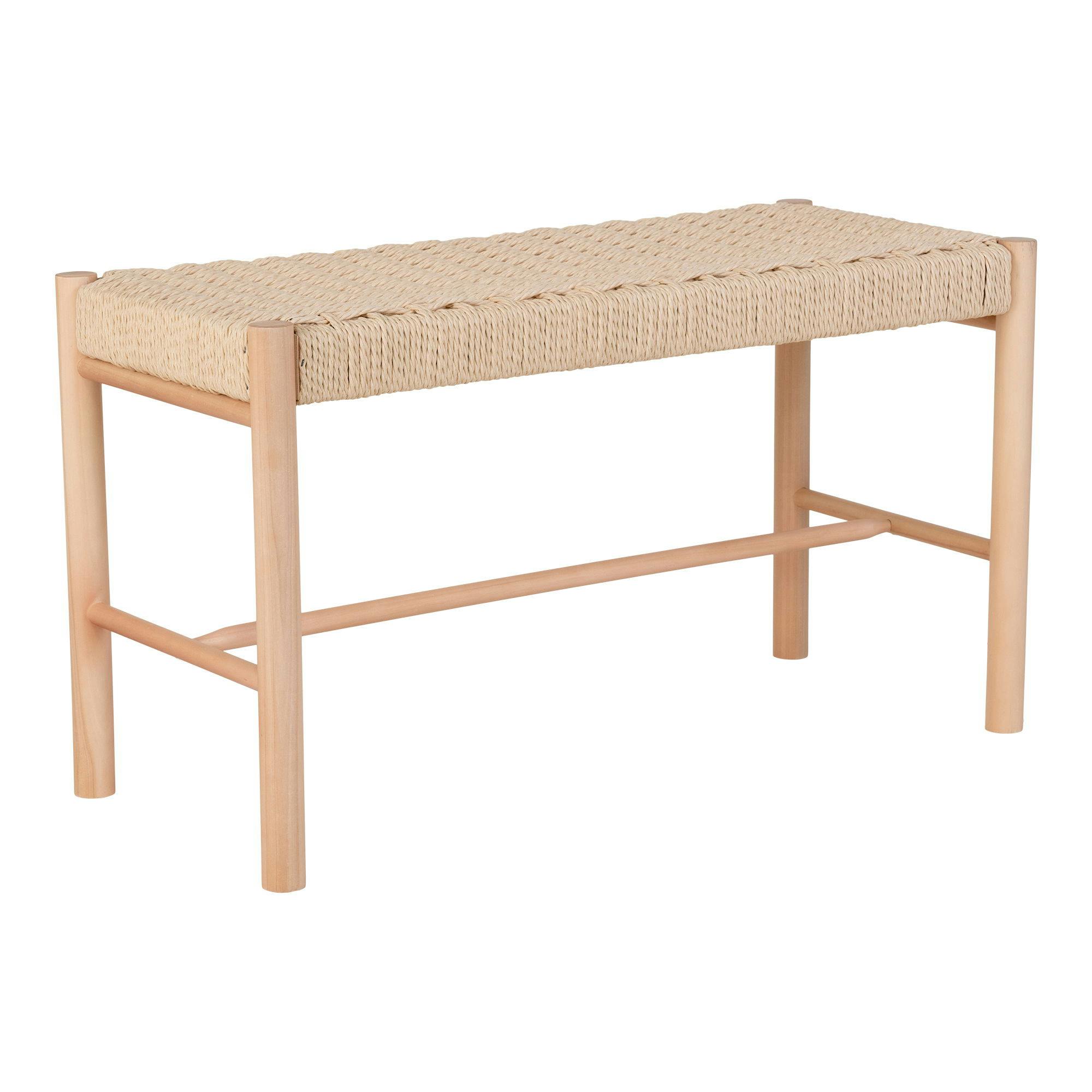 Banc en bois blond et corde tressée BRUGES