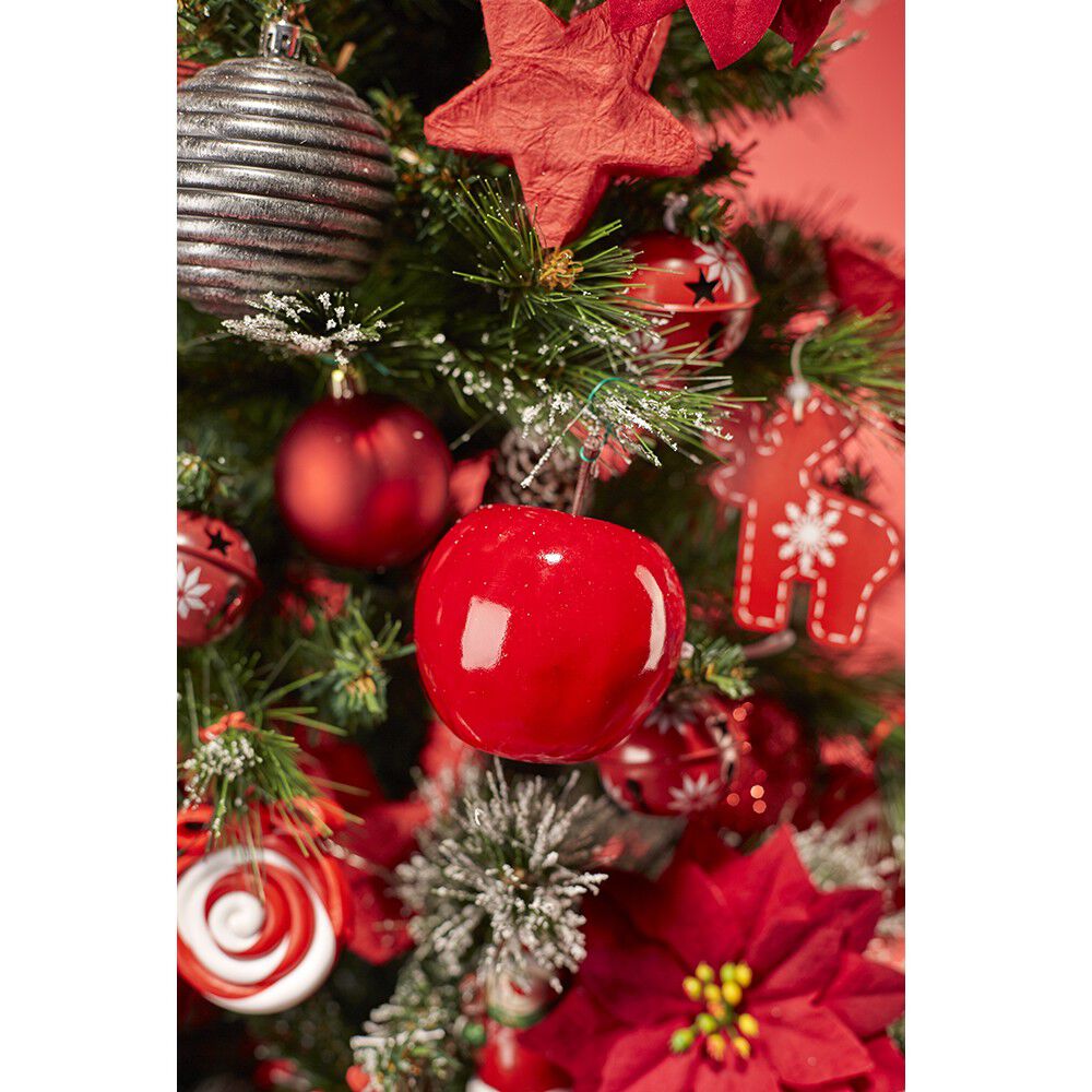 Pomme rouge à suspendre déco No&euml;l