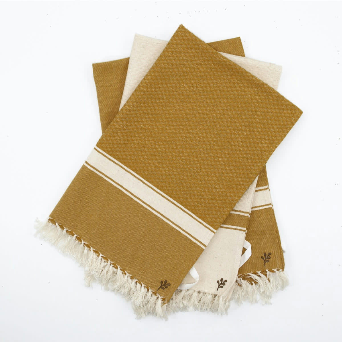 MARSA - Torchons (x3) coton  45x75 jaune moutarde