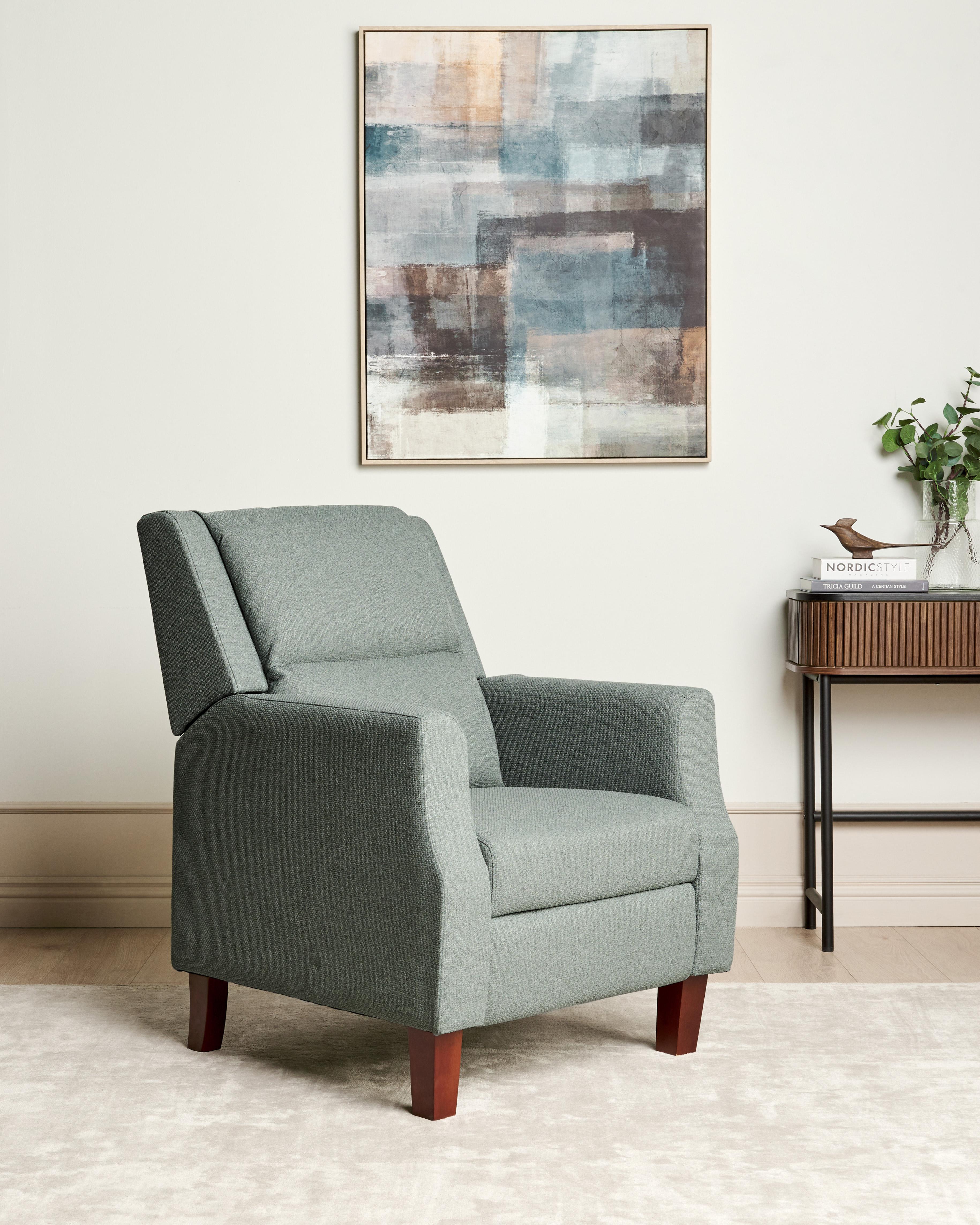 Recliner Chair EGERSUND with Footrest Fabric Light Green