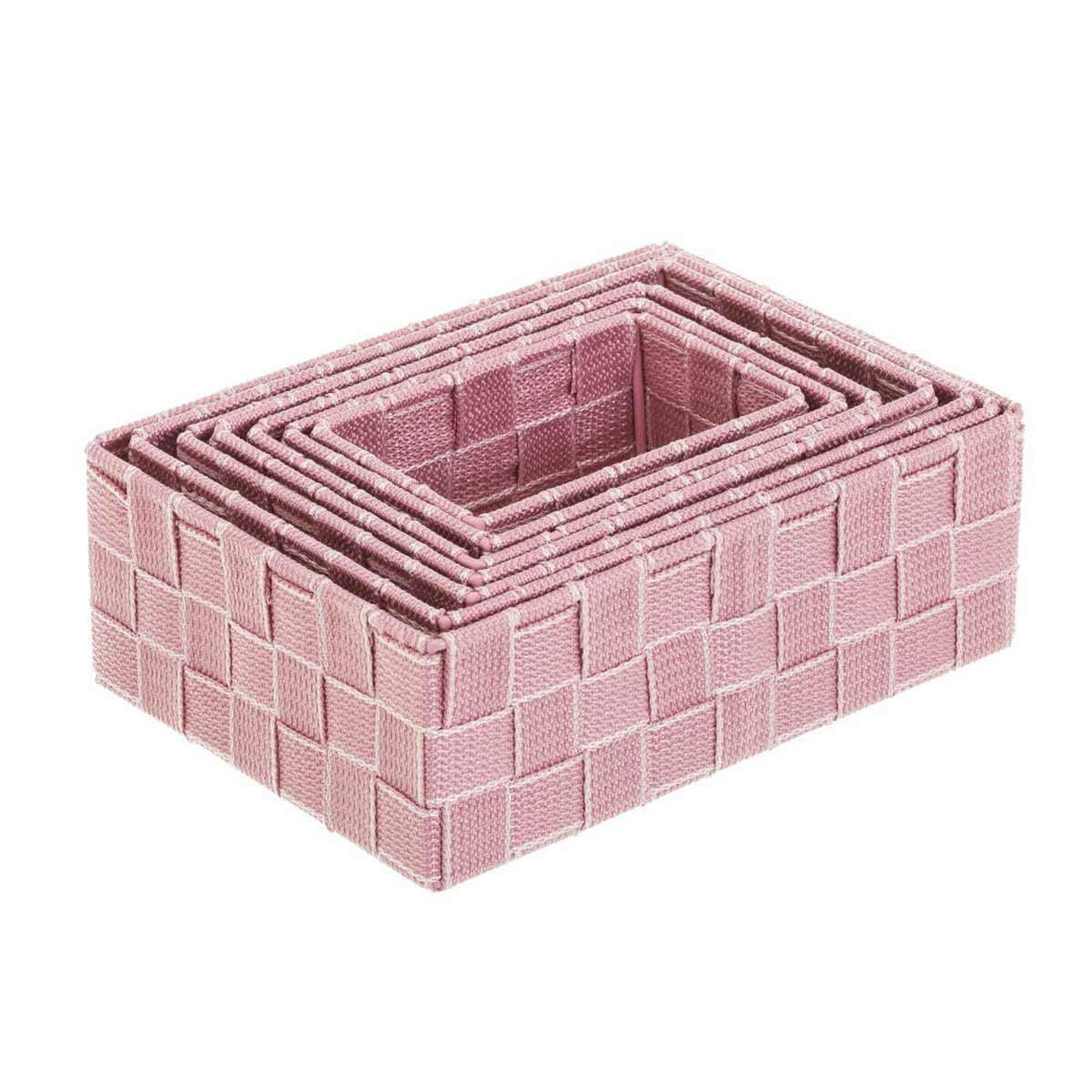 - Set de 7 panières déco rose