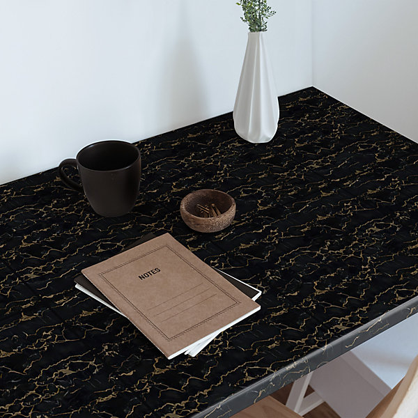 Papier Adhésif Pour Meuble Wallfluent 100x50 cm Marbre Fissuré Facile À Nettoyer Et Amovible
