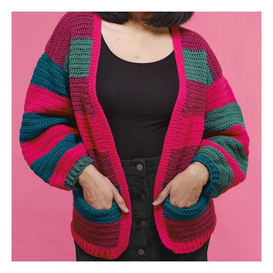 Knitcraft Chunky Stripe Cardigan Digital Pattern 0345