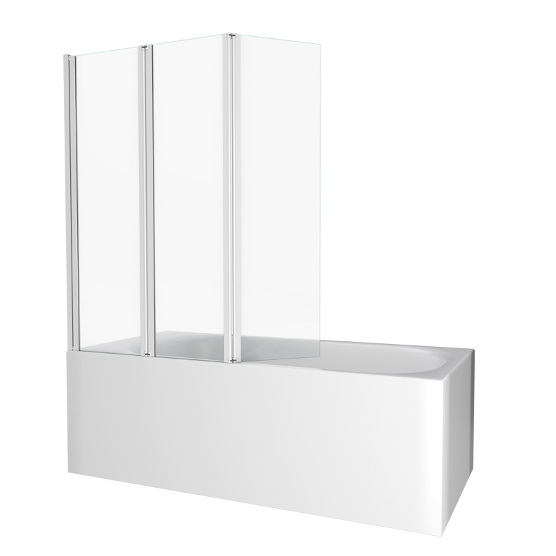 Paroi de bain avec volets blanc 130 x 120 AURLANE