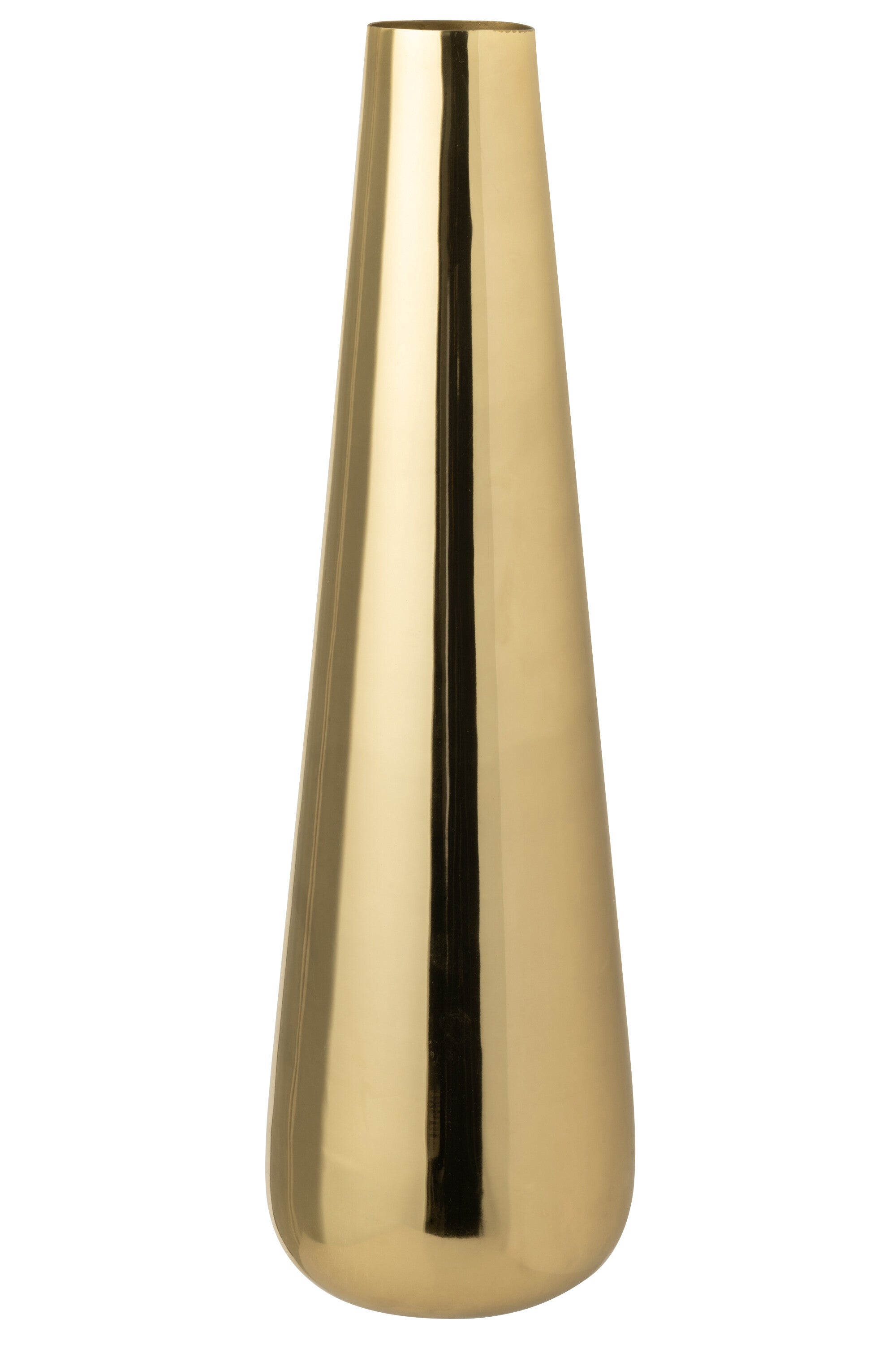 J-Line vloervaas Blad - aluminium - goud - large