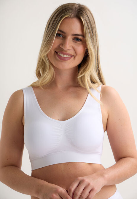 Womens White Thick Strap Bra Top