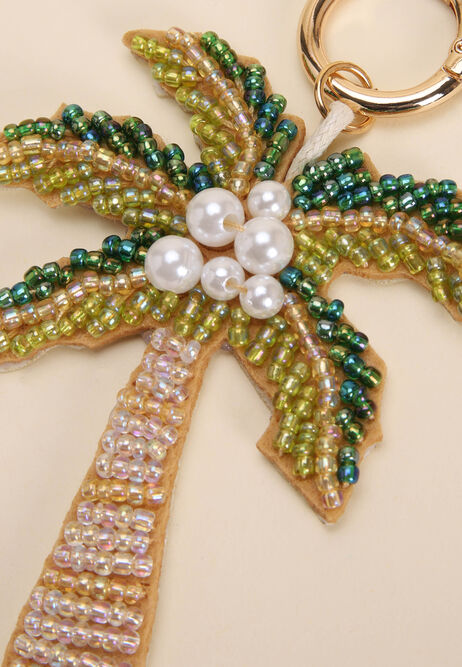 Womens Green Palm Tree Bag Charm