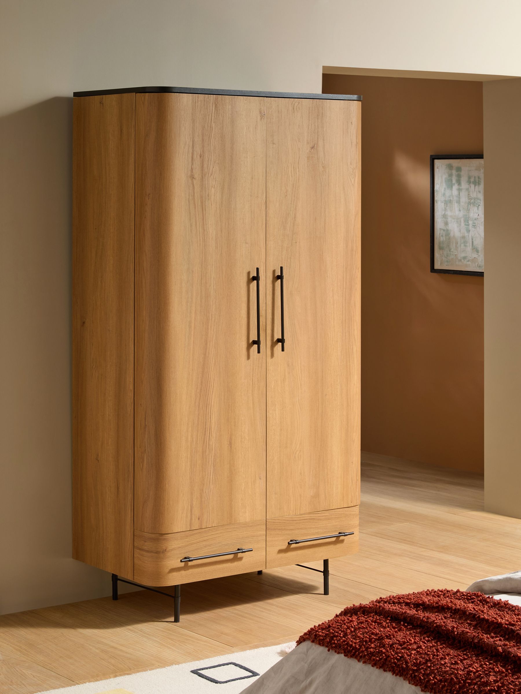 Oak Effect Zeke Double Wardrobe