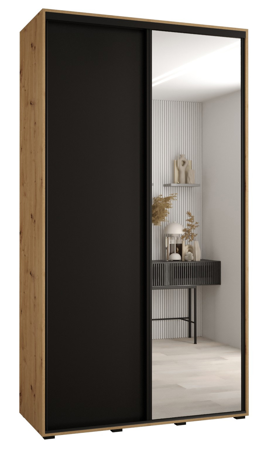 Szafa przesuwna 45 wysoka Davos 3 140 artisan czarny czarny