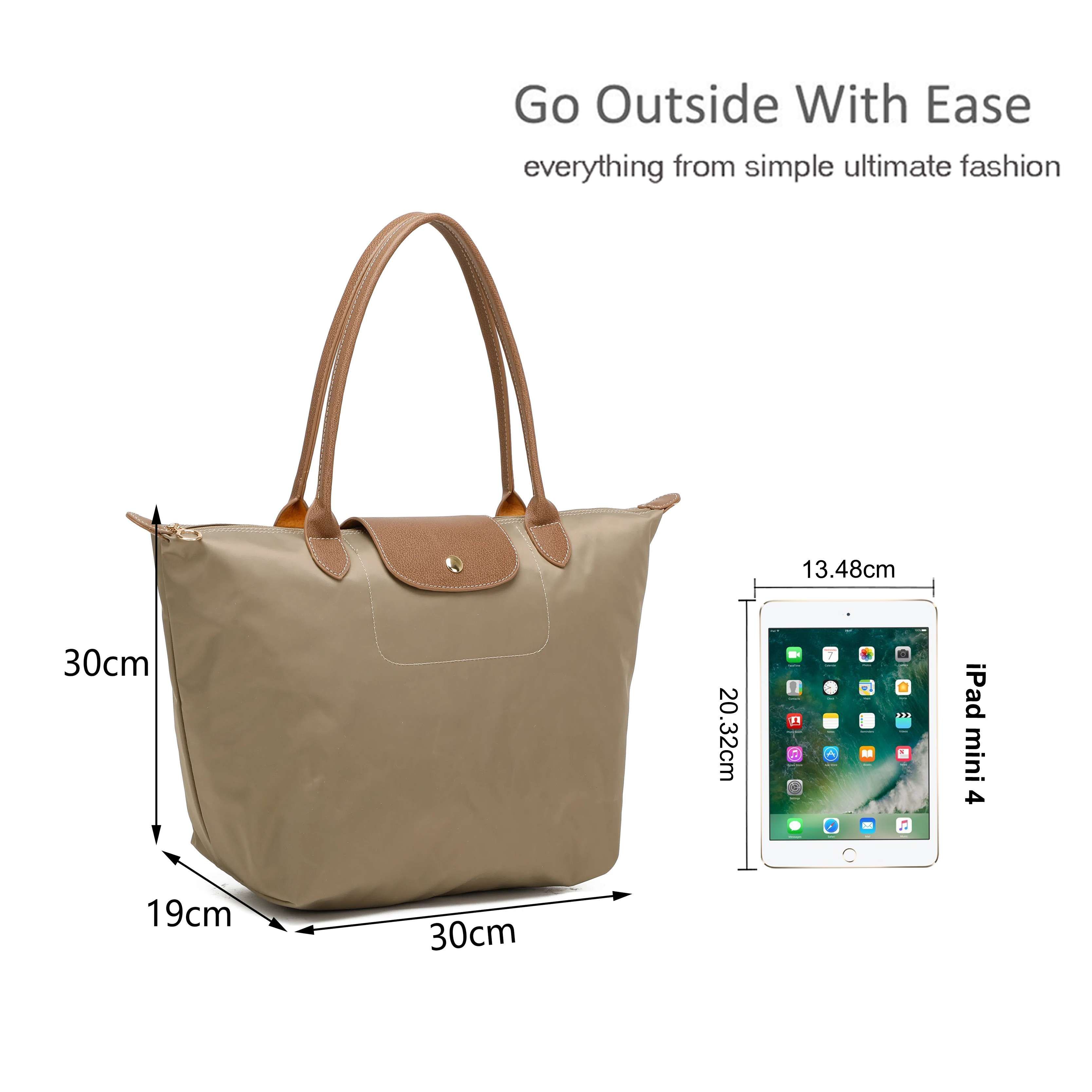 Kitise Sturdy Foldable Nylon Tote Shoulder Bag