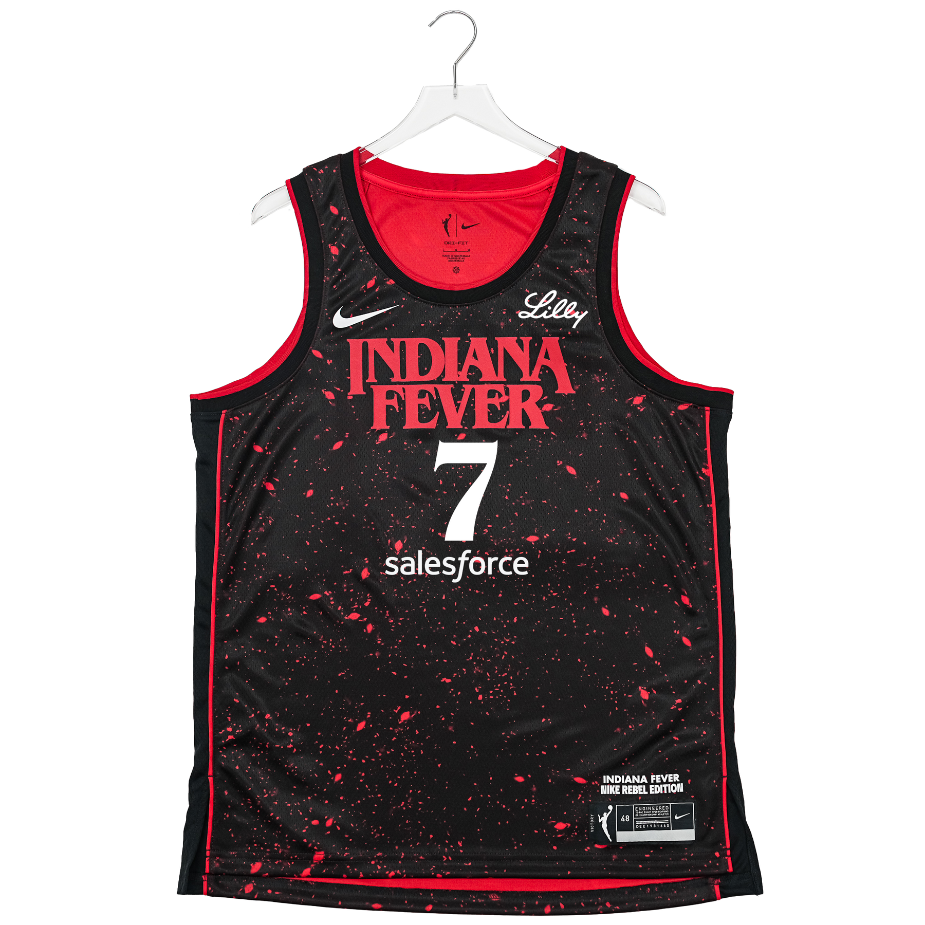 Adult Indiana Fever #7 Aliyah Boston Stranger Things Rebel Swingman Jersey - Rebel Edition - Black