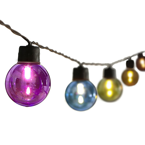 Guirlande lumineuse solaire 20 ampoules rondes couleur