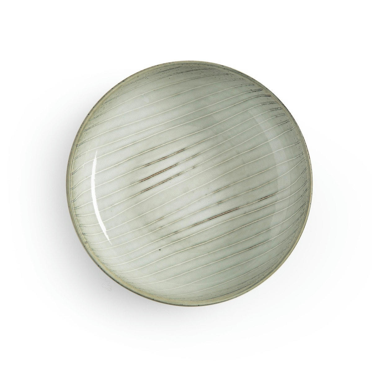 4 assiettes creuses en grès Shima