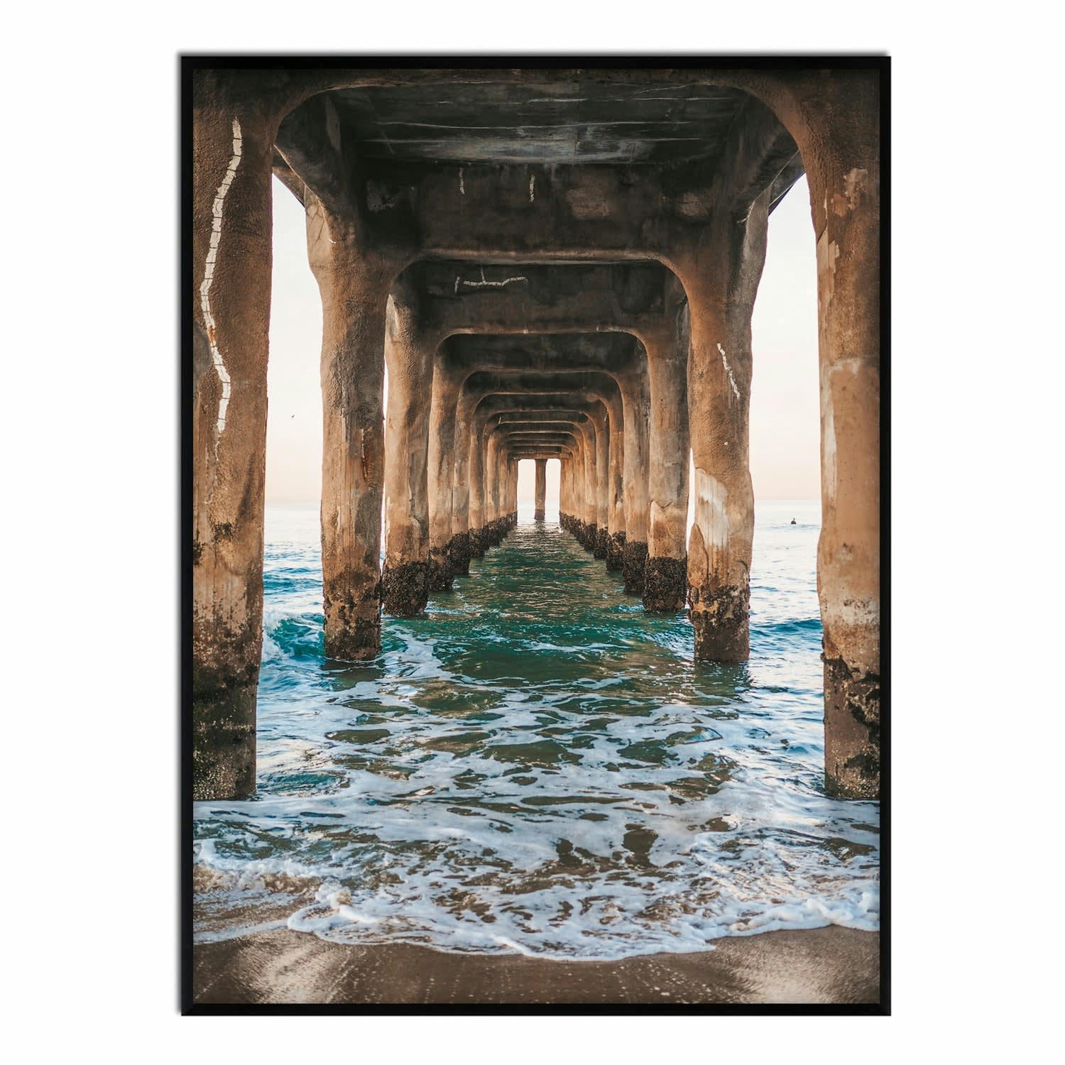 MAR - Affiche avec cadre noir - Depuis le quai - 30x40