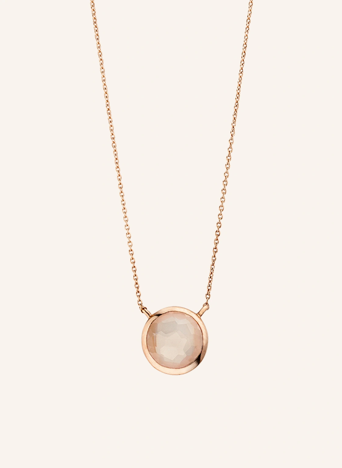 Leaf Halskette ROSENQUARZ aus14 Karat Roségold