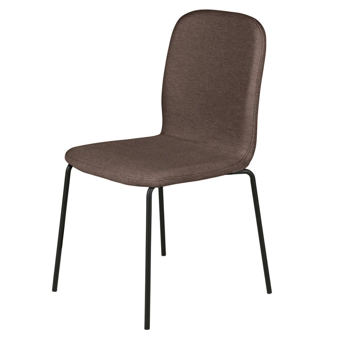 SENSE - Chaise tissu marron clair piètement métal