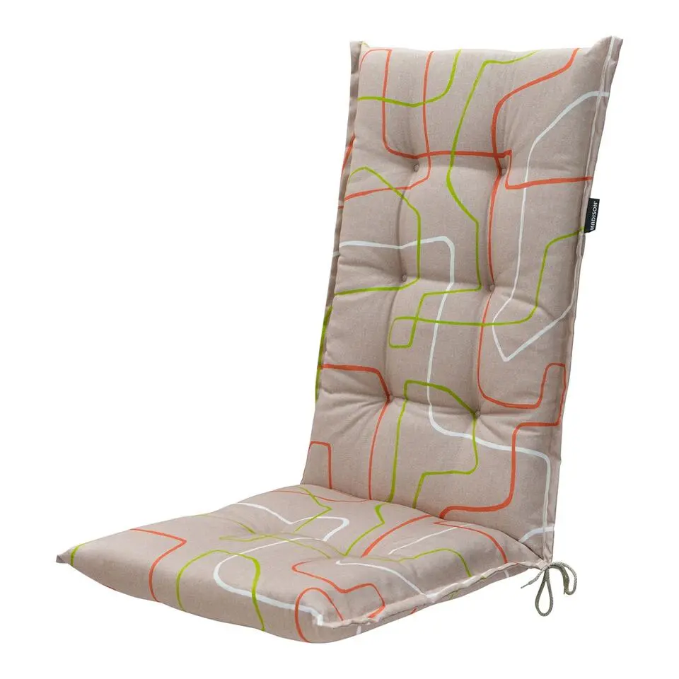 Madison - Tuinstoelkussen Hoge Rug Joah terra - Ca. 123x50 cm - Set van 4