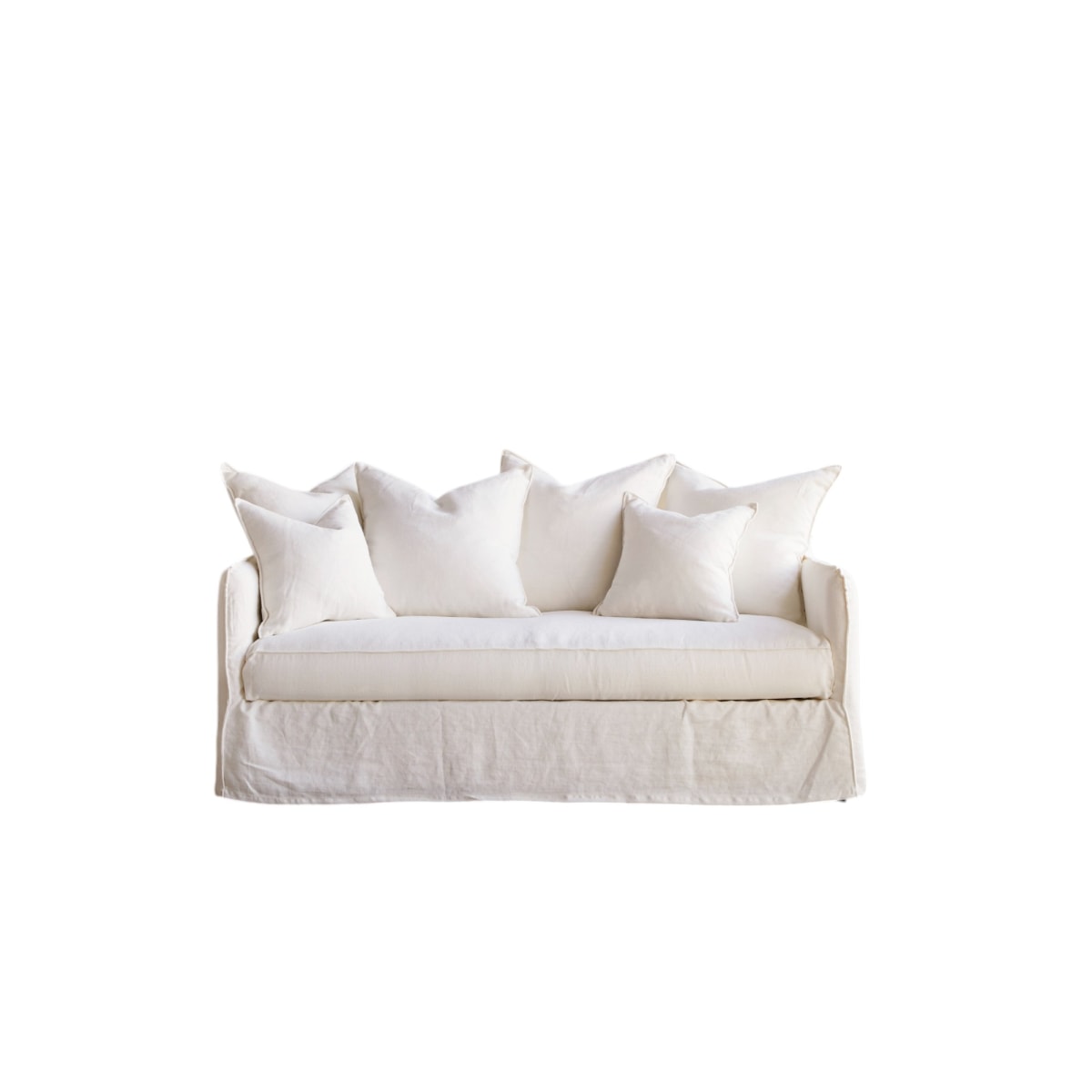 Tikamoon - Bank van wit linnen Ariane, 3-zits