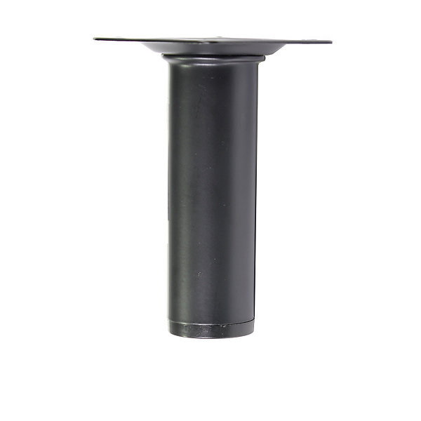 4 un. Pied de meuble rond en acier, diamètre 30 mm, hauteur 100 mm, peinture noire avec embout