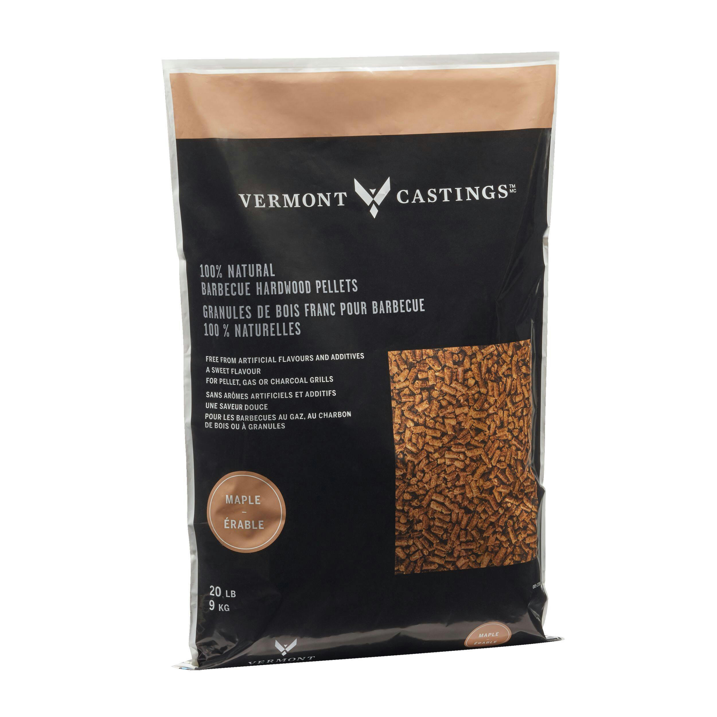 Vermont Castings Maple Flavoured 100% Natural BBQ Hardwood Smoking Pellets, 20-Lb