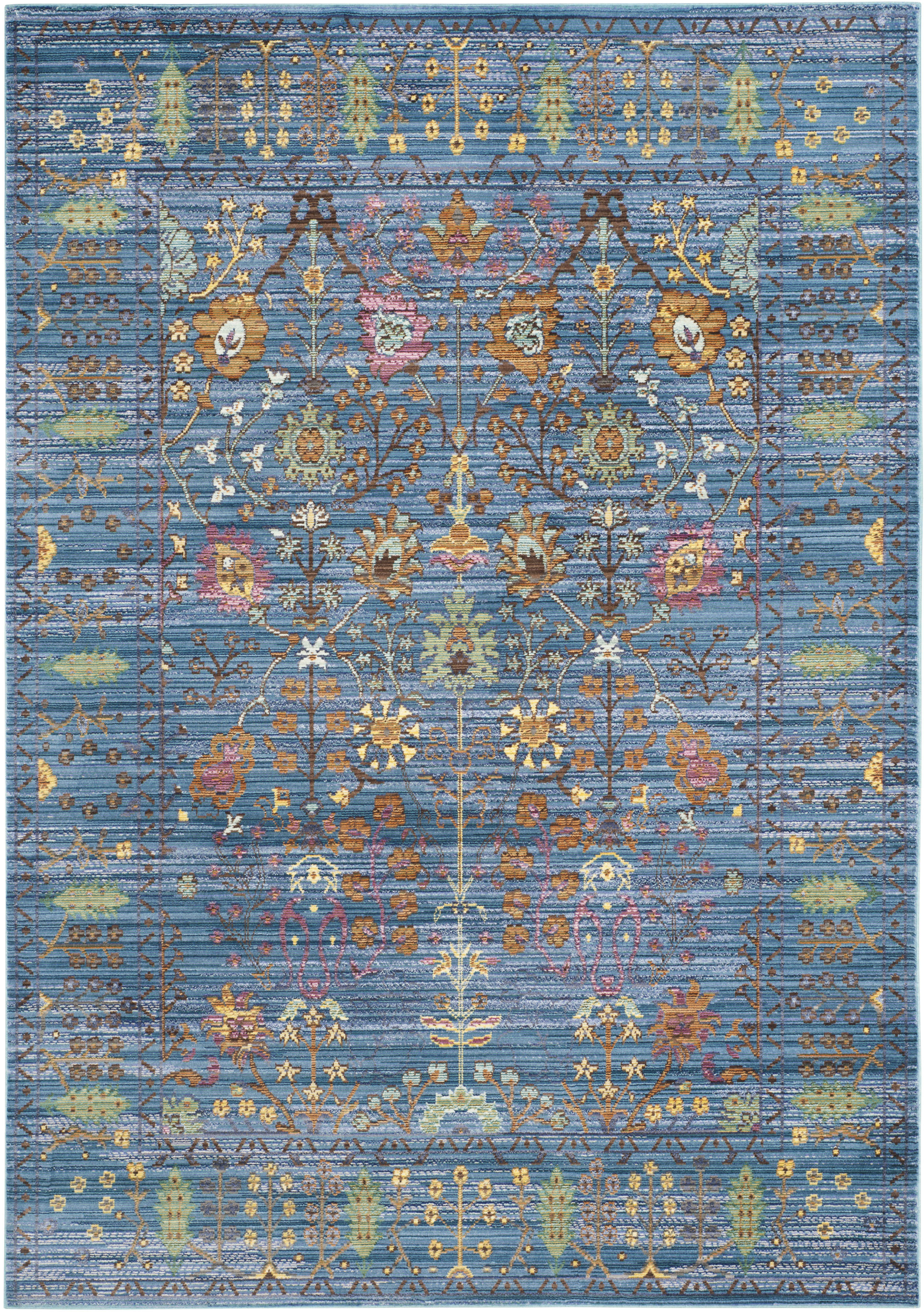 VALENCIA - Tapis de salon interieur en bleu & multicolore, 152 x 244 cm