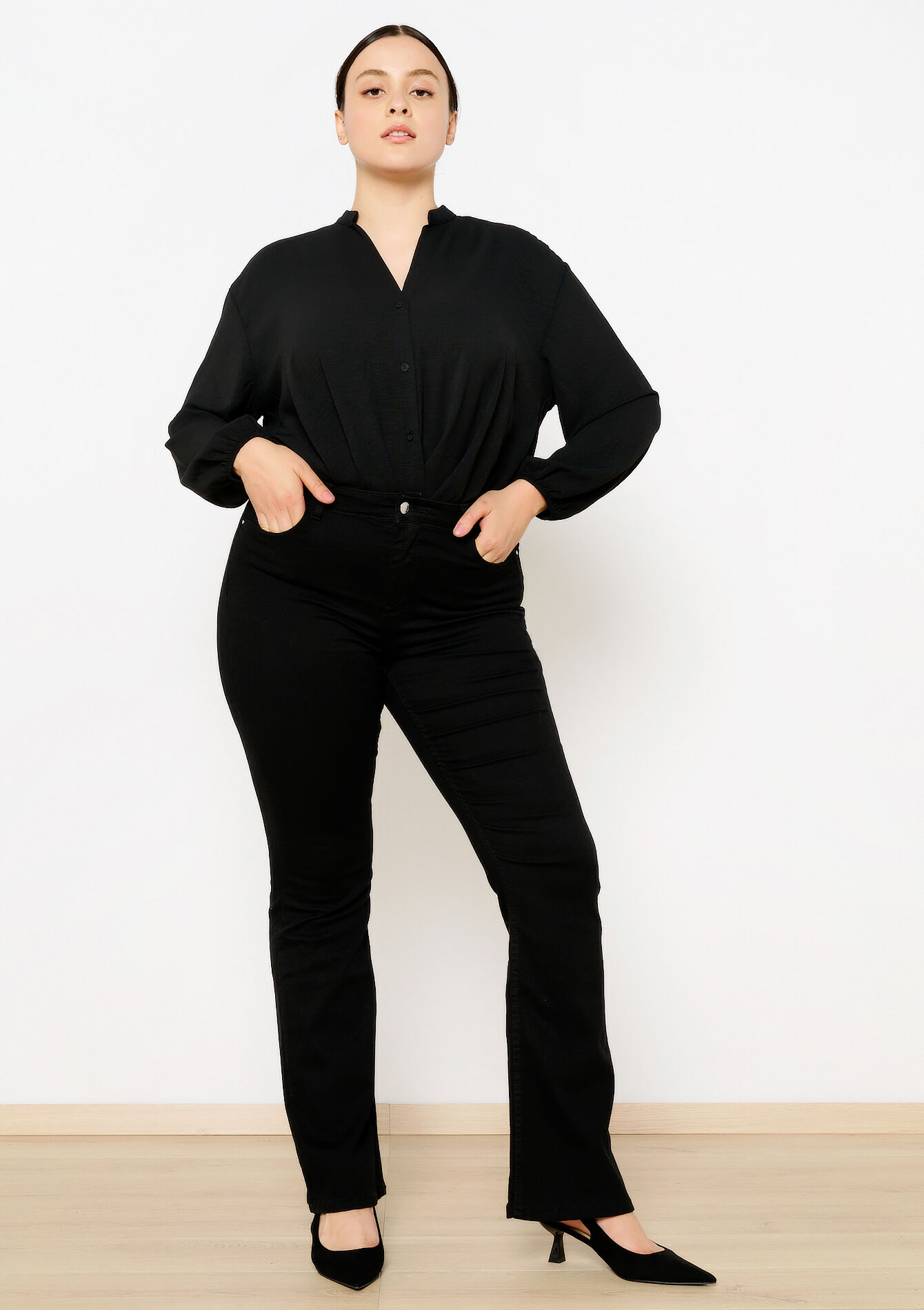 Bootcut jeans met hoge taille