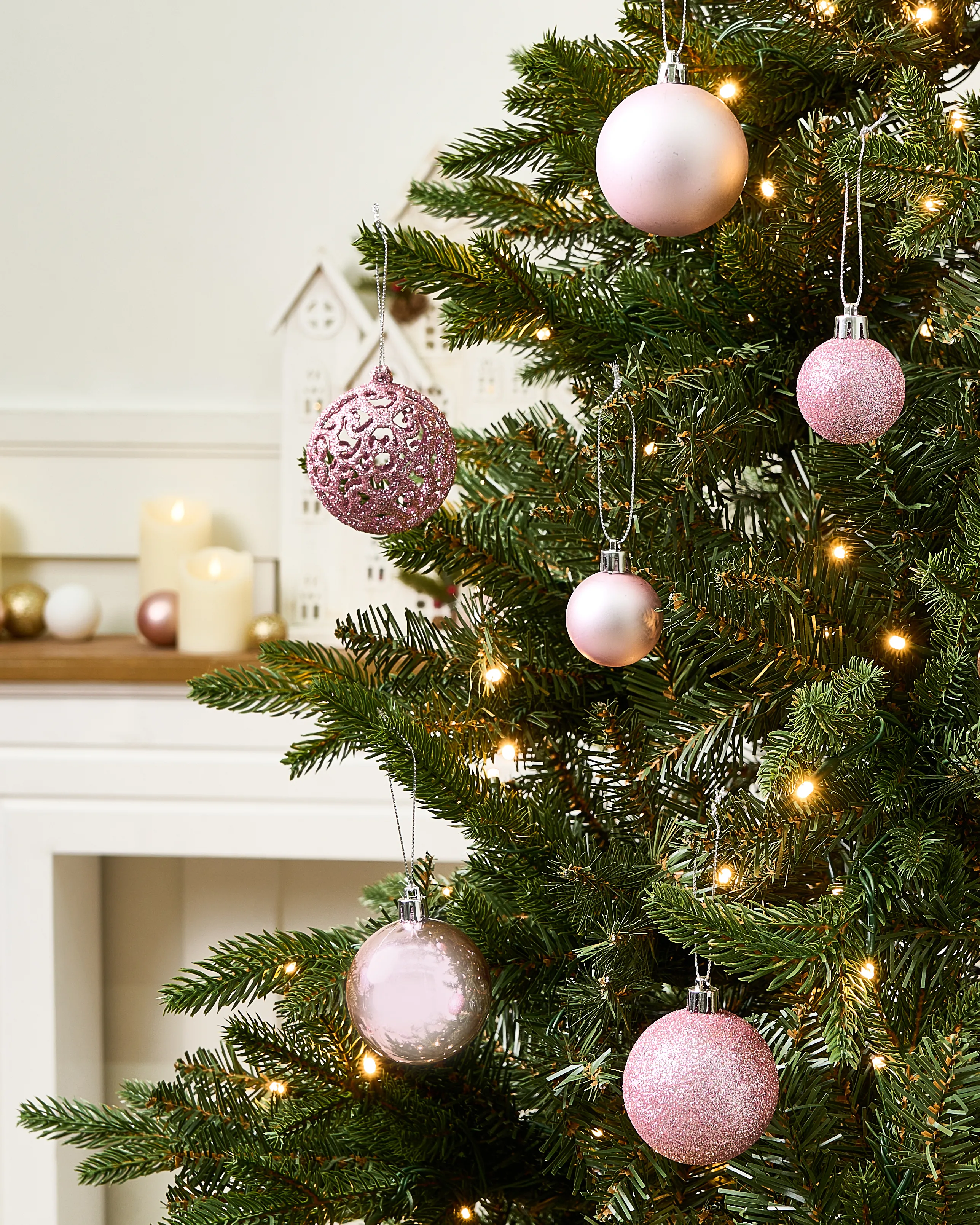 Set of 100 Baubles VANERN Pink