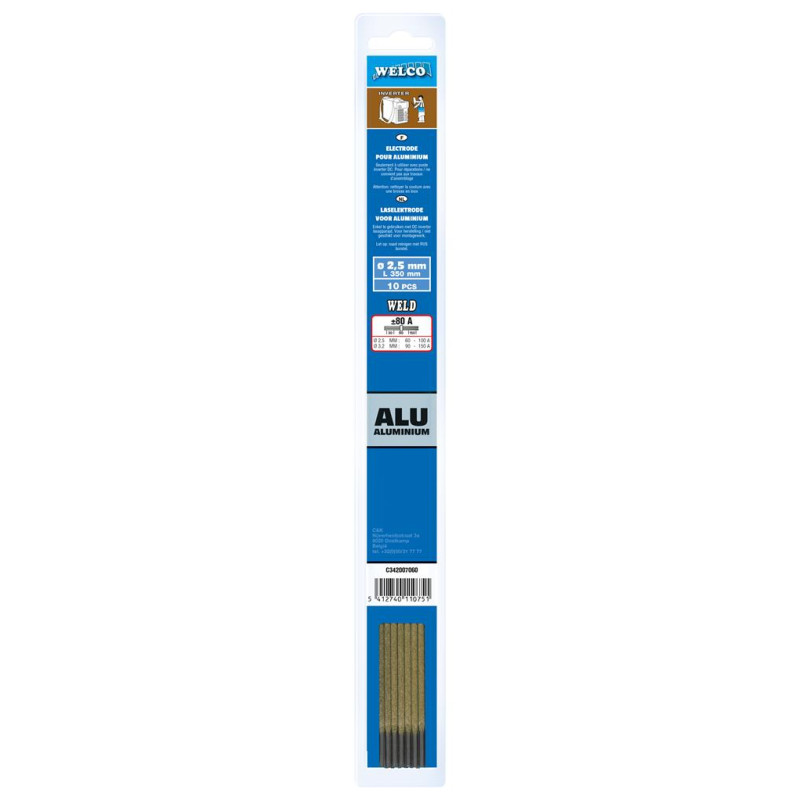 Electrode pour l'aluminium Ø 2,5 mm 10 pièces