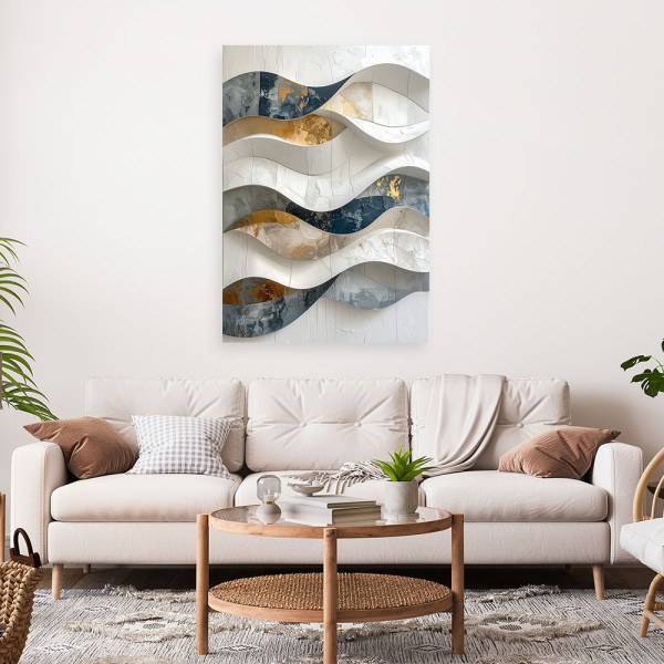 Obraz do salonu biura sypialni hotelu, Abstrakcja geometryczna fale 20x30