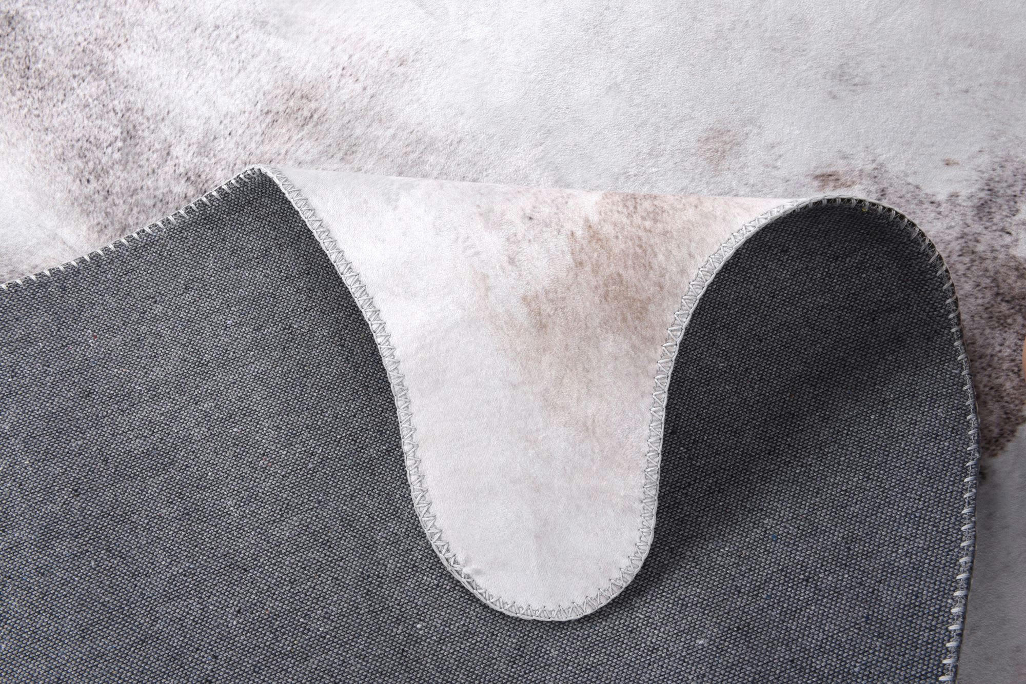 EMILIA - Tapis en peau de vache artificielle Blanc 130x170