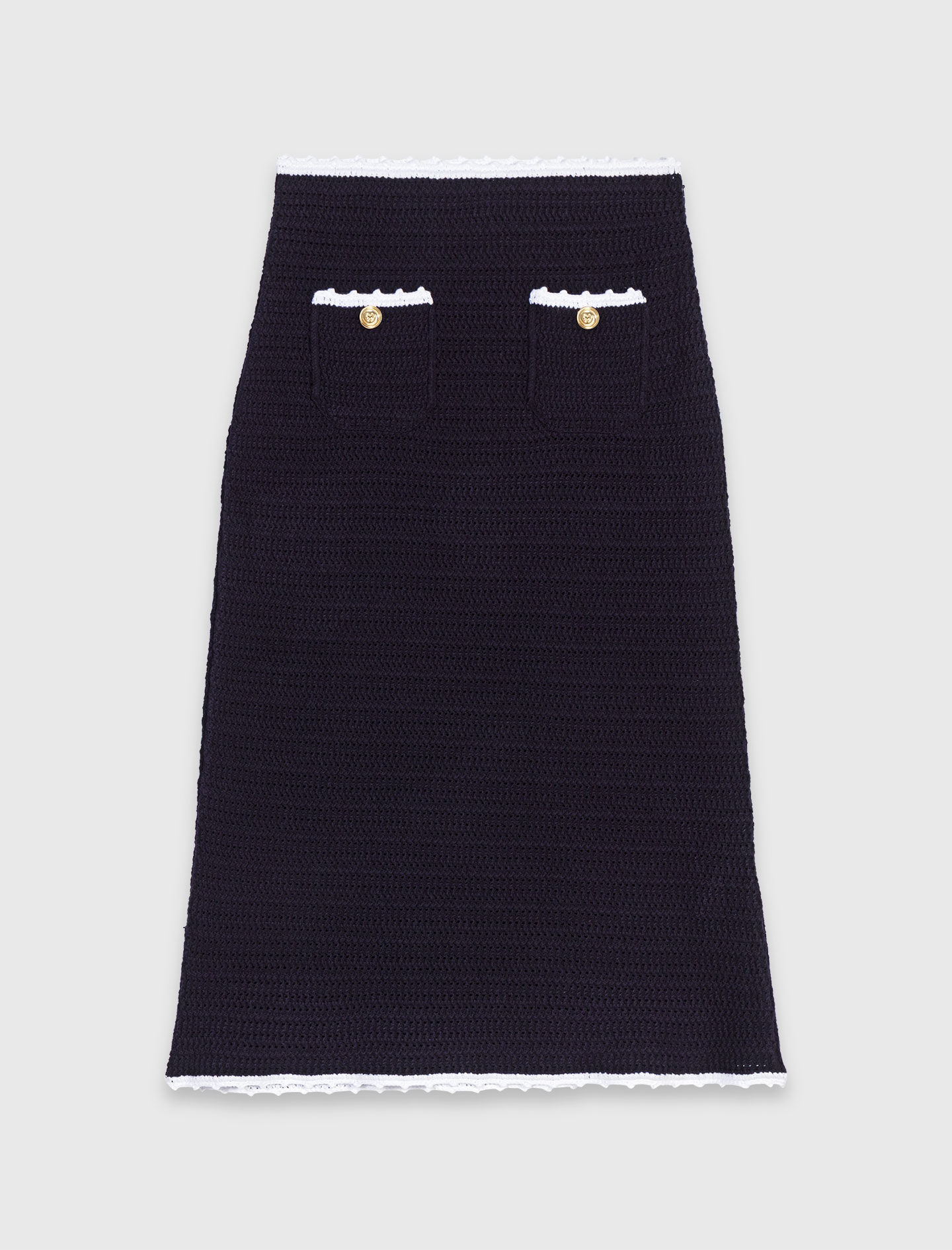 Jupe midi avec finitions en crochet