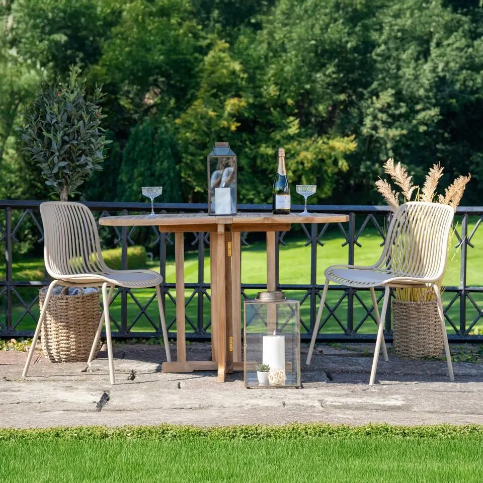 Tuinstoel Zand - Zithoogte 46,5cm - Branson - Set van 4