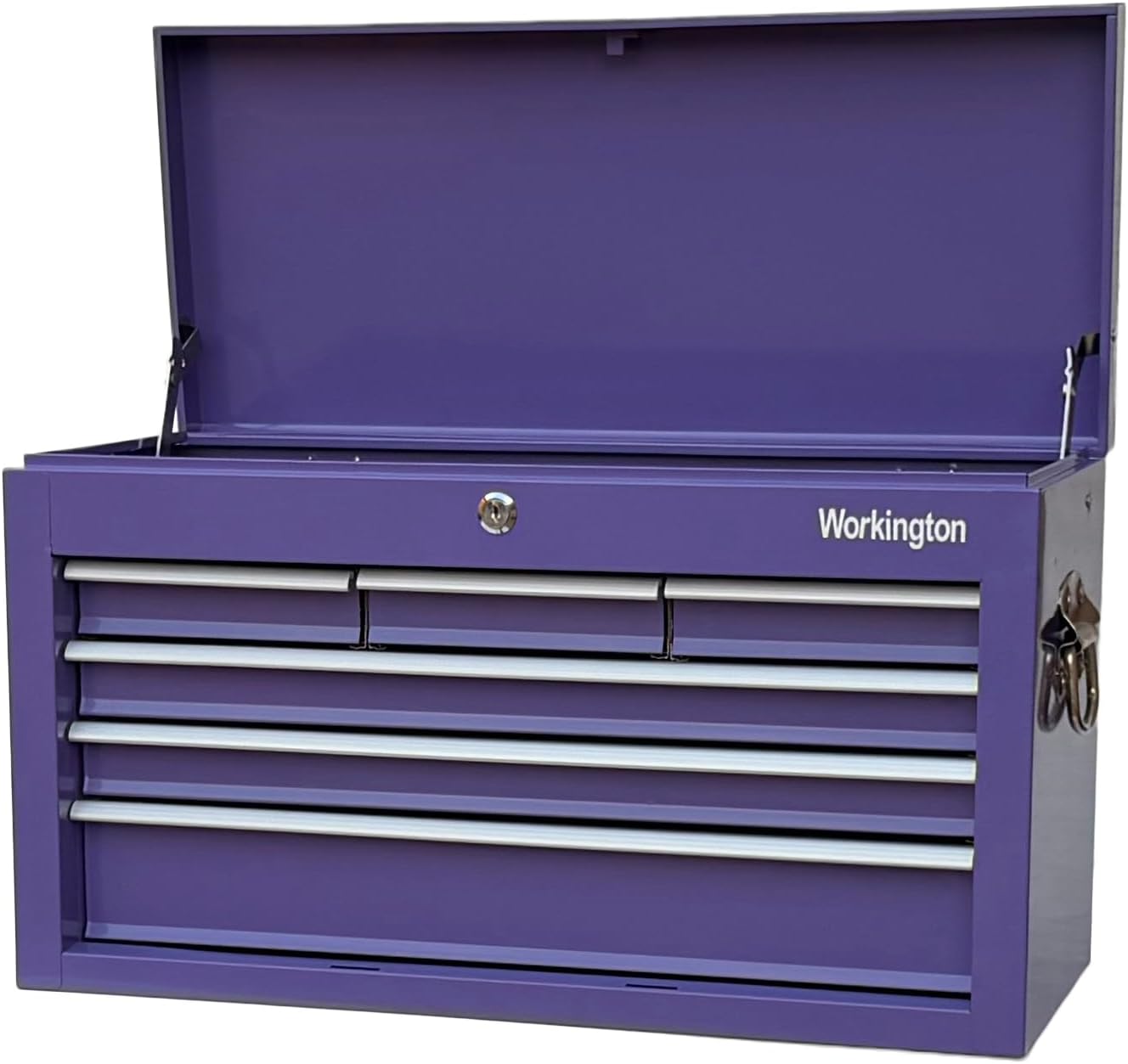 Workington Portable Metal Tool Chest with 6 Drawers, 24 6-Drawer Tool Chest Cabinet with Ball Bearing Drawer Slides, Steel Tool Storage Box Organizer 4005 Purple