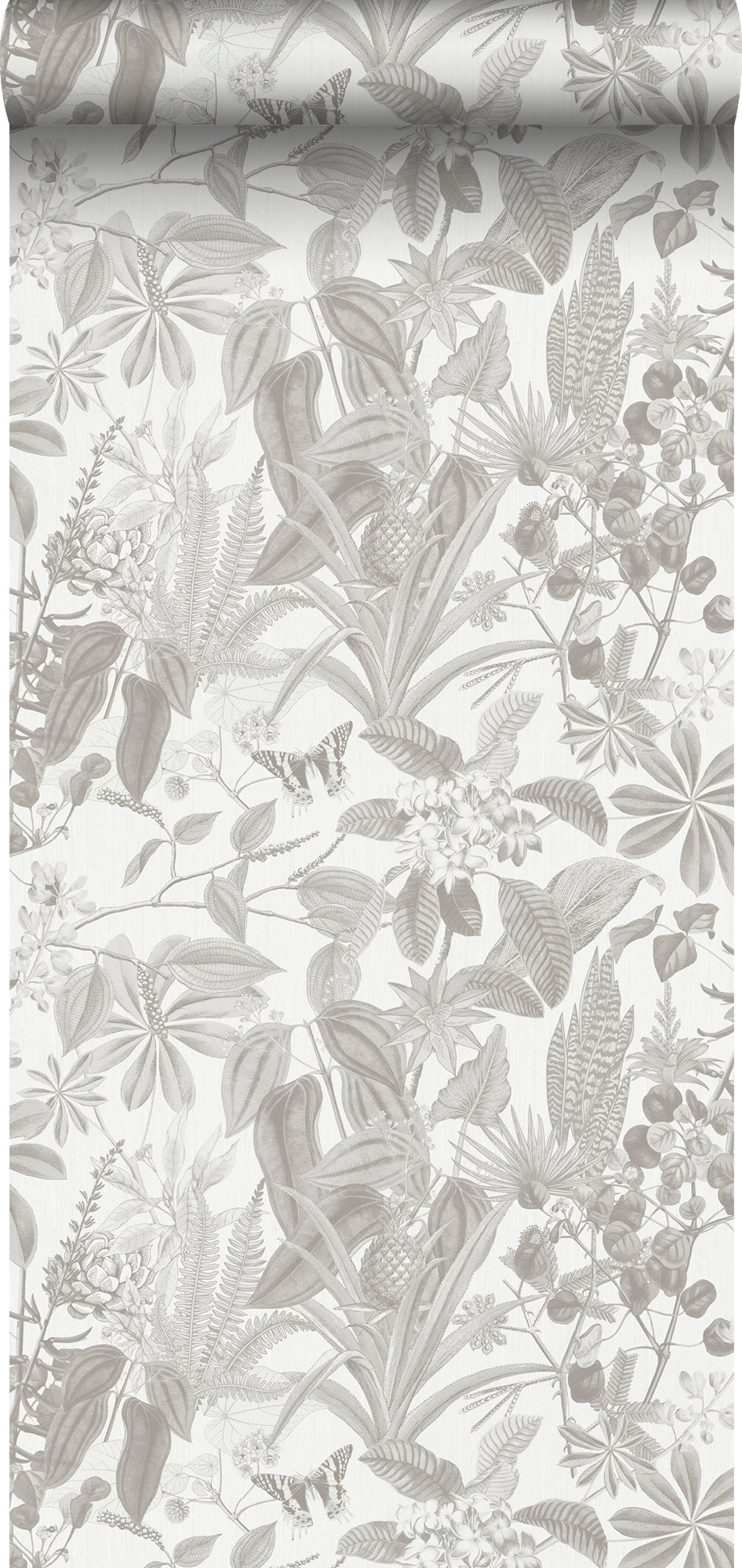 Sanders & Sanders behang tropische bladeren en bloemen grijs - 53 cm x 10 m - 640241