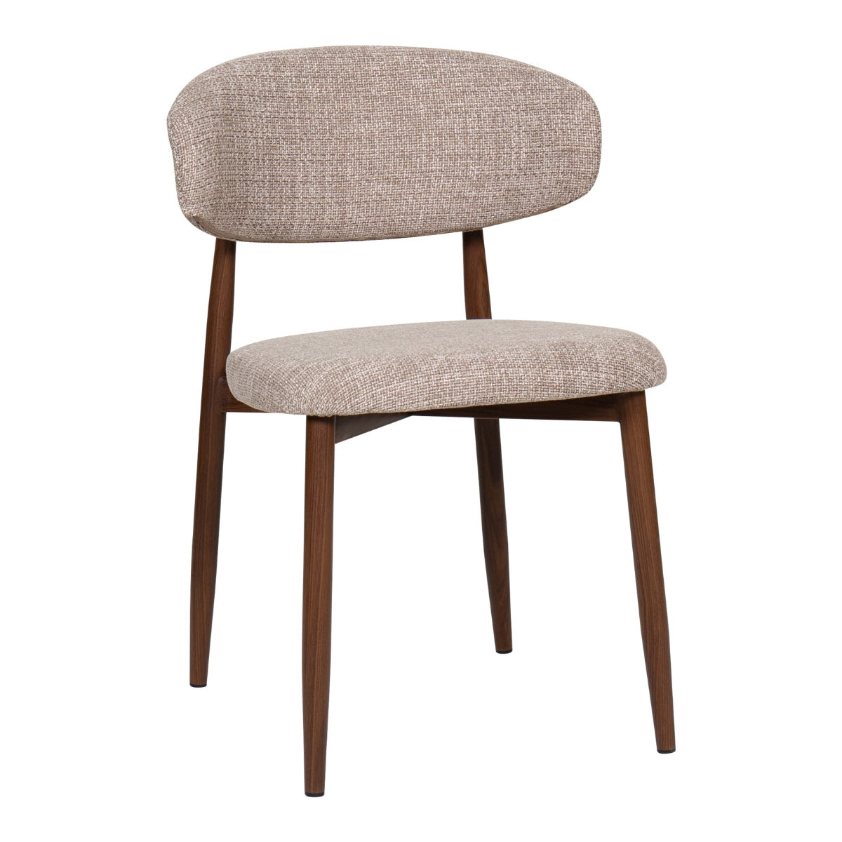 Giga Meubel Eetkamerstoel Alexia - Taupe/Walnoot - Set van 2