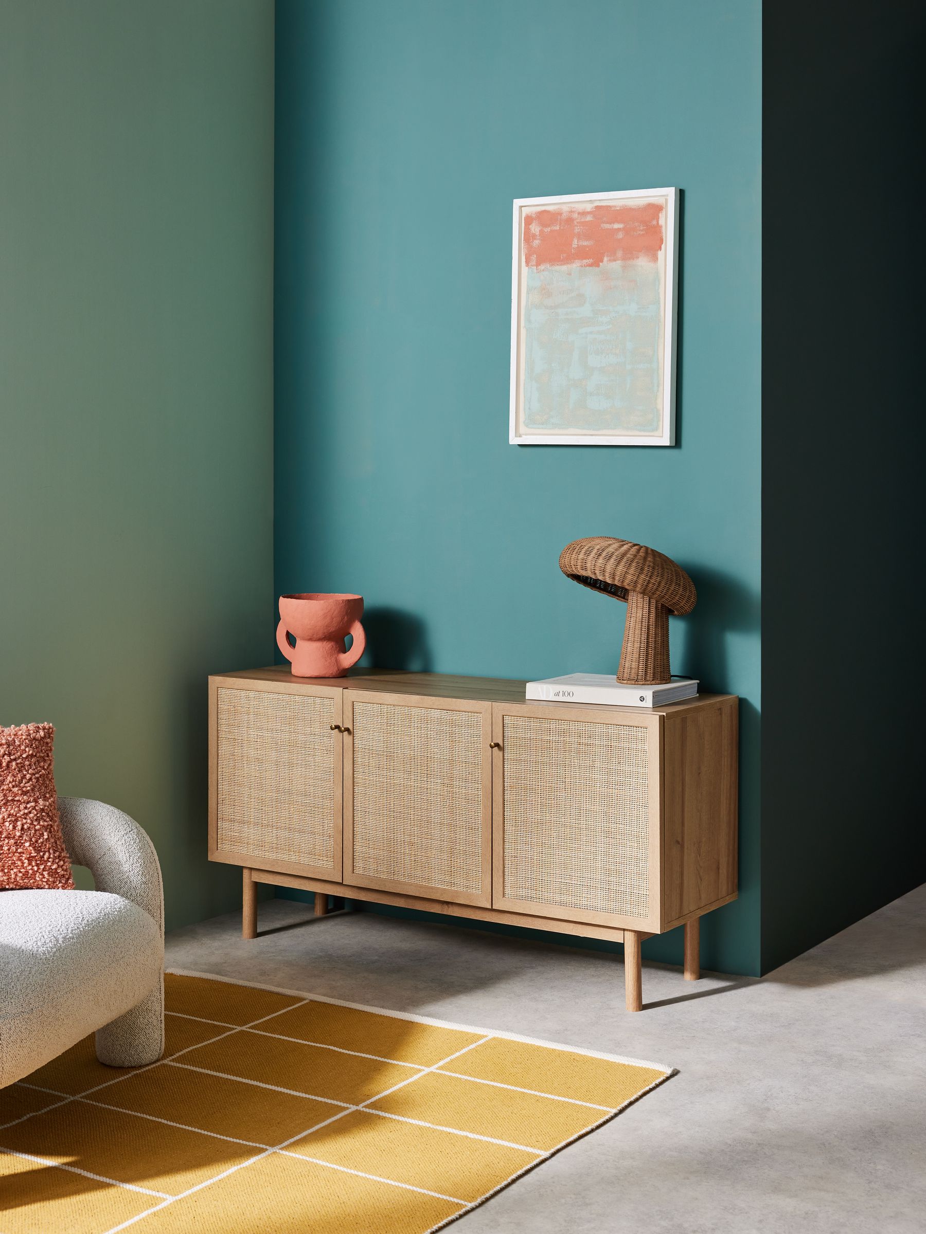 Pavia Rattan Large Sideboard in Oak Effect