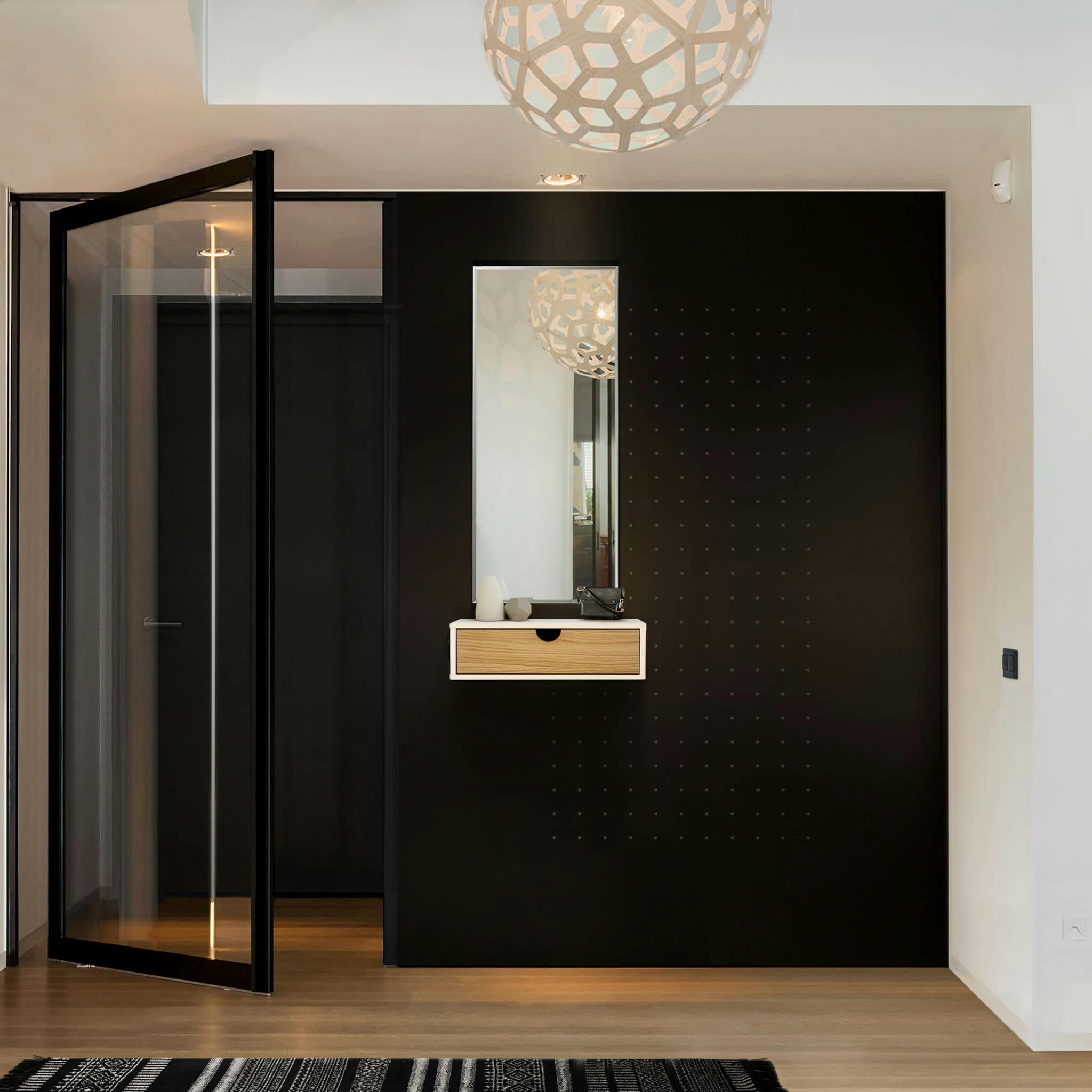 - Chevet mural 1 tiroir blanc