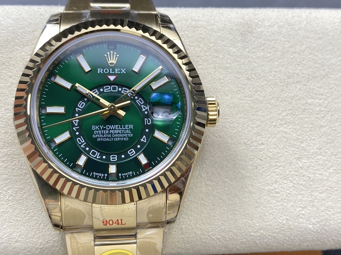 Rolex Sky-Dweller YG Plated Green Dial 42mm Oyster Super Clone