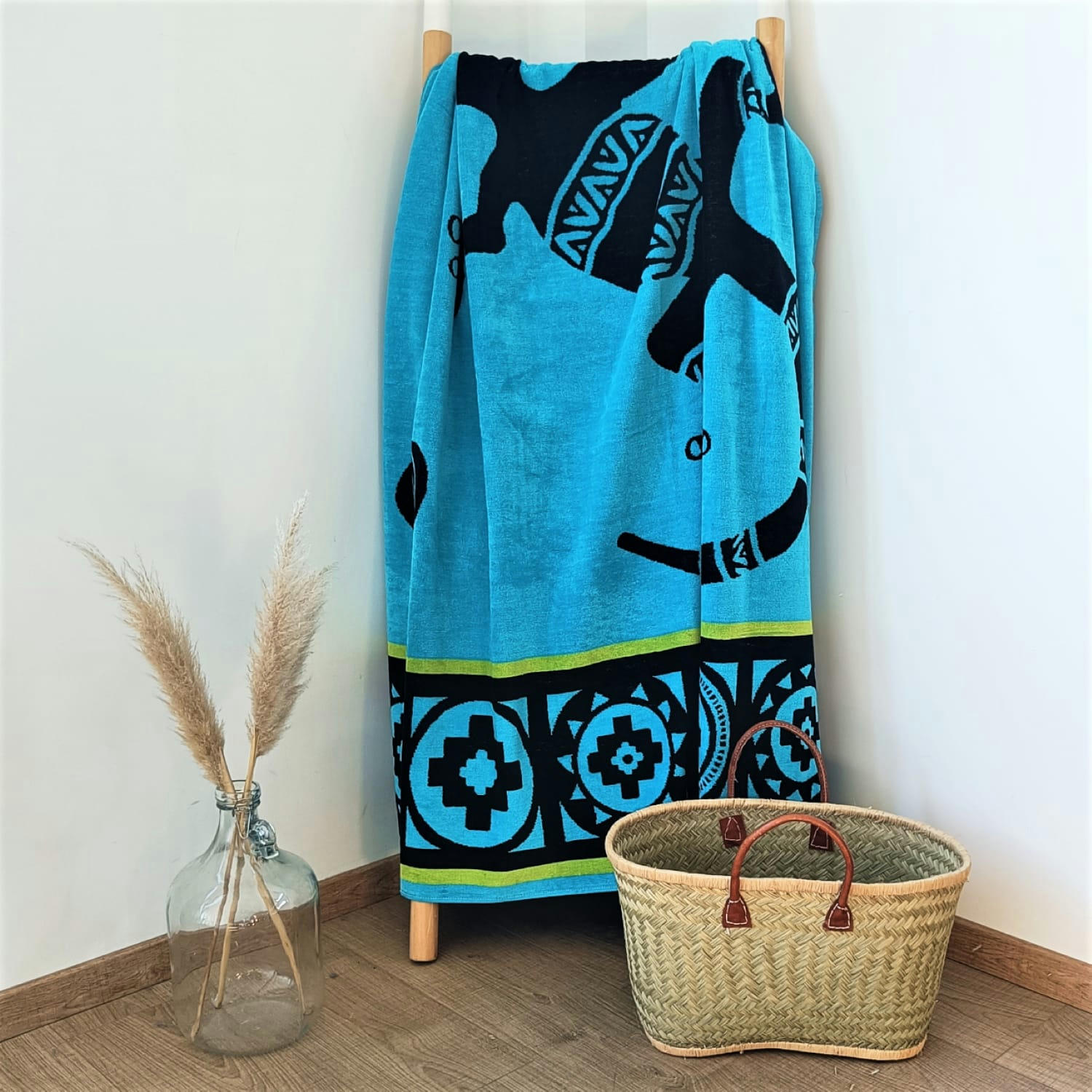 PLAGE - Serviette de plage éponge velours Jacquard Guadalmar 140x180