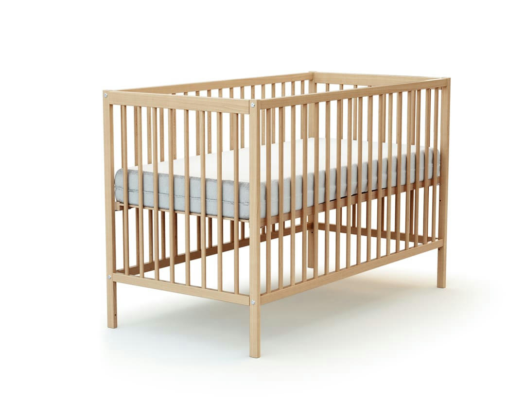 ESSENTIEL - Lit bébé 60x120 hêtre verni