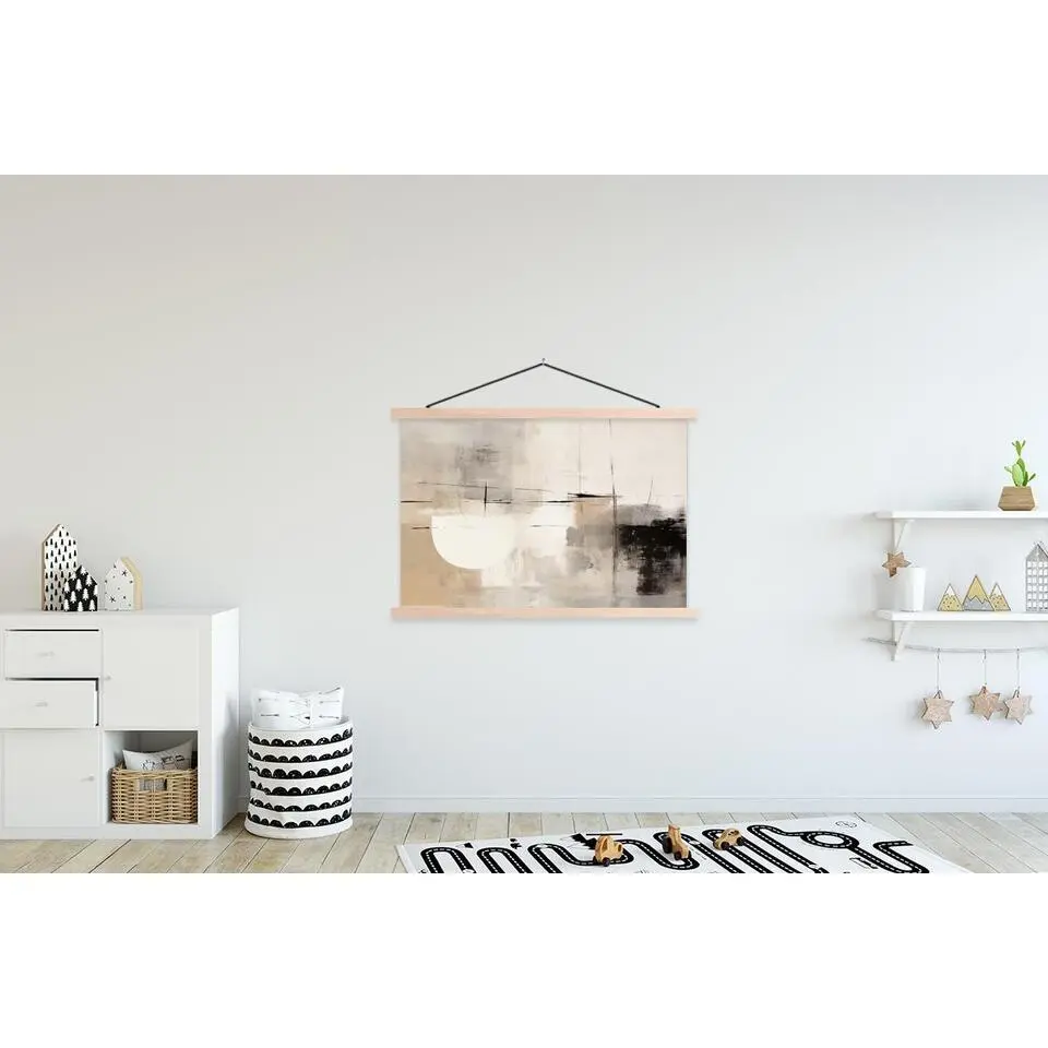 MuchoWow - Schoolplaat/ wandhanger - Abstract - Kunst - Grijs - 120 x