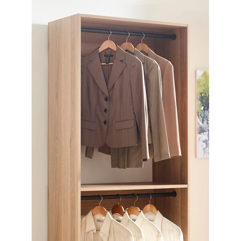 Prosper 32 Oak Wood Walk-in Closet with Two Rods