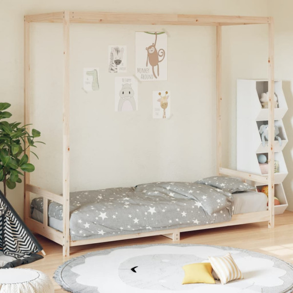 łóżko dla dzieci Brąz 80 x 200 cm Drewno sosnowe vidaXL