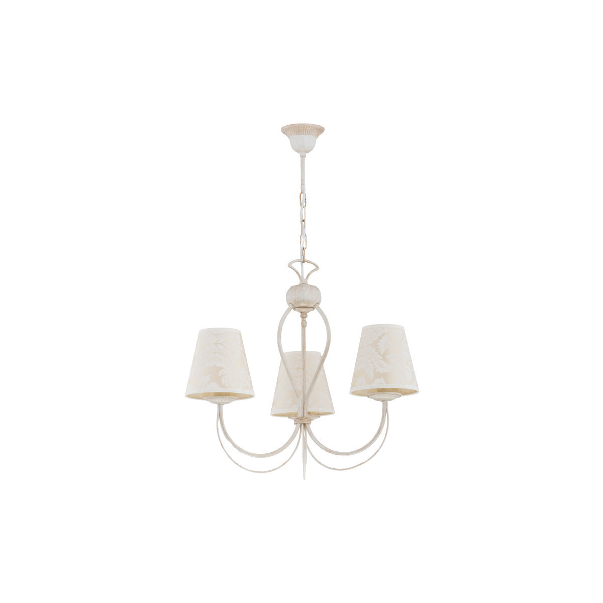 Lampa wisząca biały antyczny-ecru IRMA 3xE14x10W wym: 73x52x52 cm Alfa