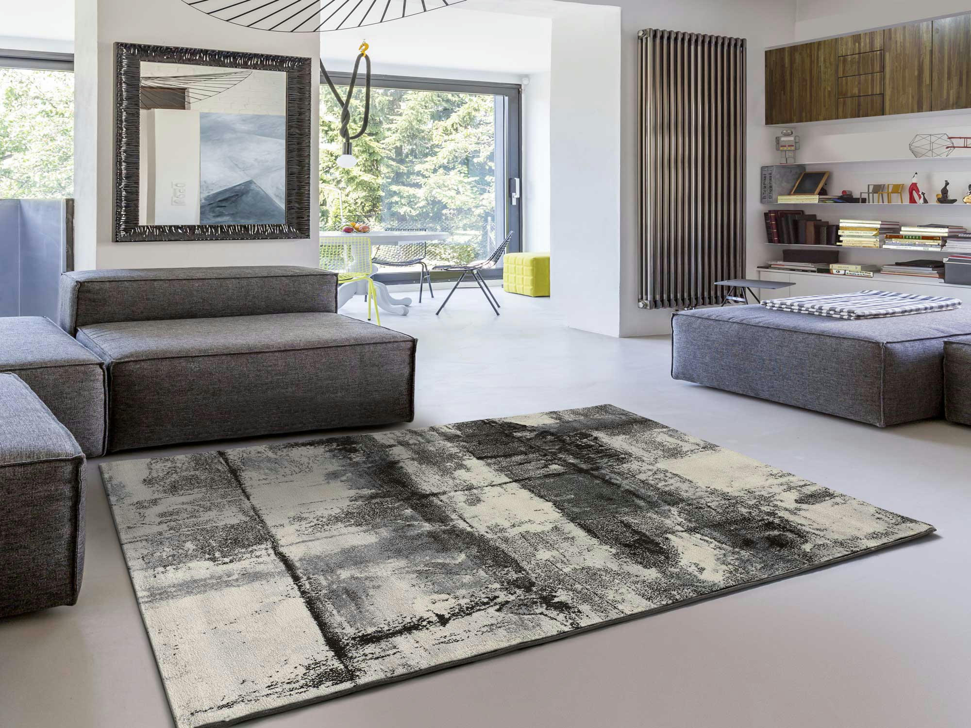 EDEL - Tapis abstrait en gris, 133X190 cm